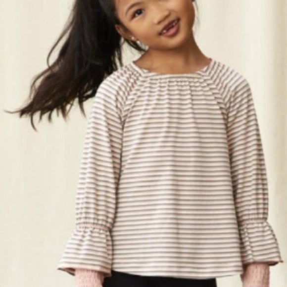 Matilda Jane Charlea Girls Multi-Stripe Top with Smocked Cuffs size 10 New - Picture 3 of 3